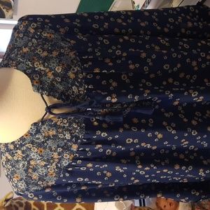 DR2 Blue Floral Blouse XL